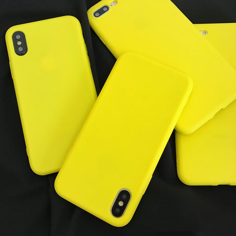 Case For iPhone Lemon Yellow Candy Colors