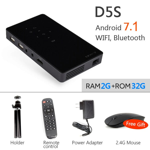 AUN MINI Projector D5S, Android 7.1 for Home Cinema