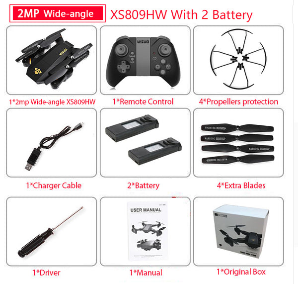 Visuo XS809W XS809HW Quadcopter Mini Foldable Selfie Drone