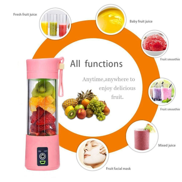 WXB USB Charging 4 Blades Portable Juicer Juice Smoothie